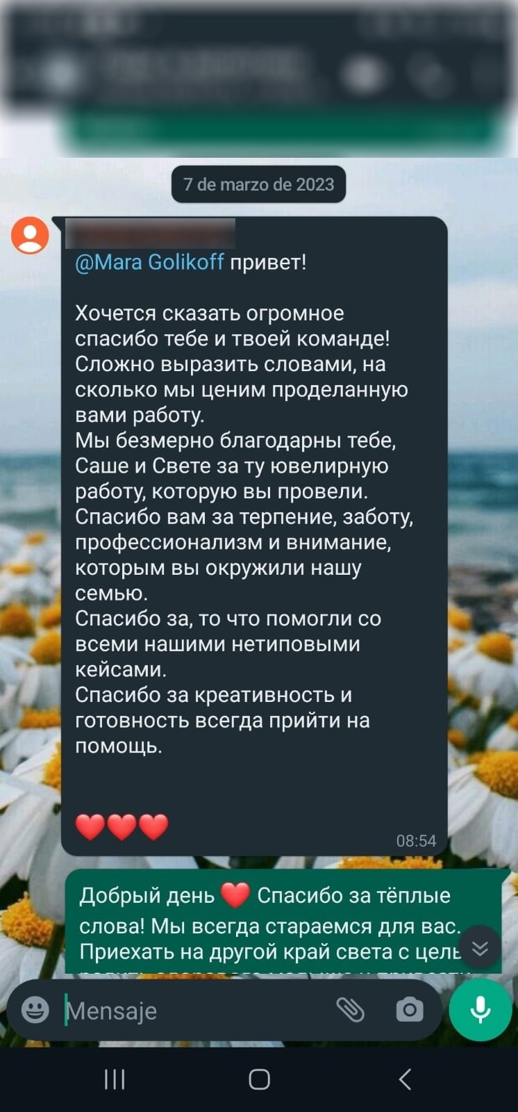 Скриншот отзыва клиента 6